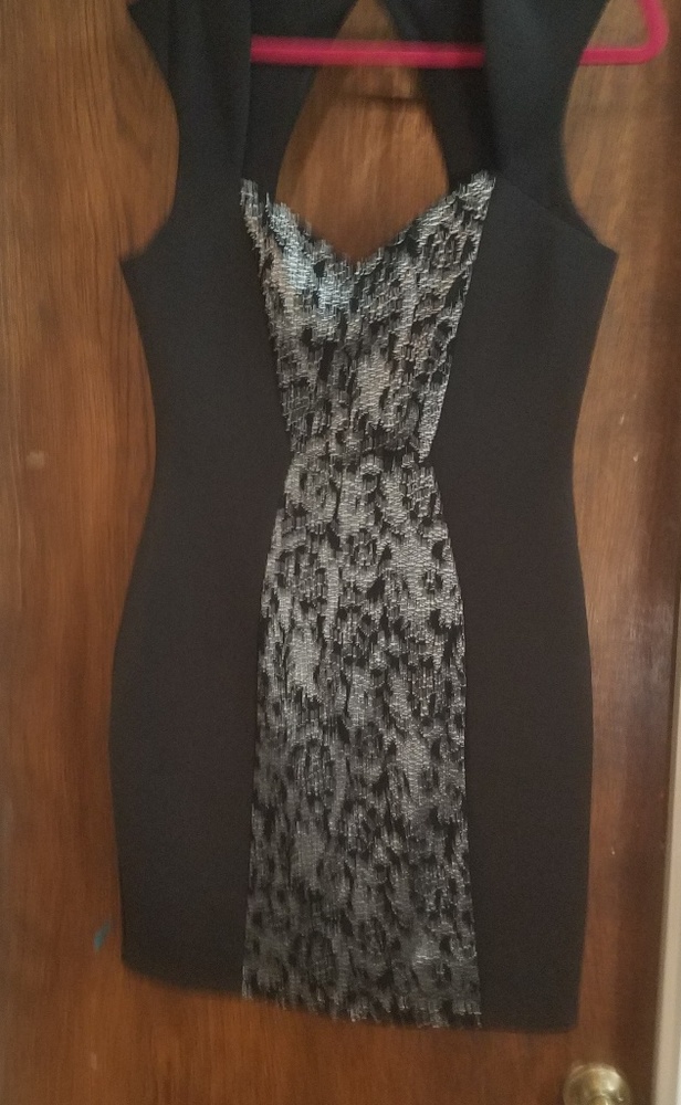 Guess Black and Silver fitted dress